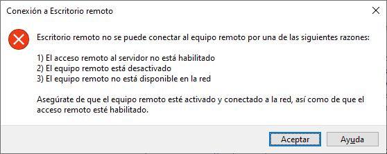 Escritorio remoto no se puede conectar al equipo remoto